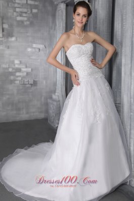 Wedding Dress Court Train Sweetheart Princess Organza