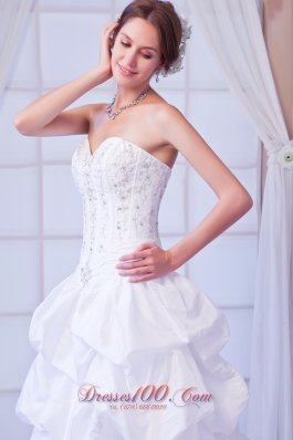 Princess Sweetheart Ball Gown Taffeta Spring Wedding Gown