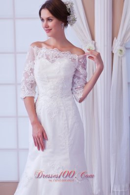 Mermaid Off the Shoulder Court Train Lace Wedding Dress