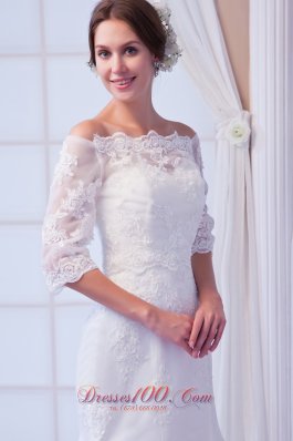 Mermaid Off the Shoulder Court Train Lace Wedding Dress