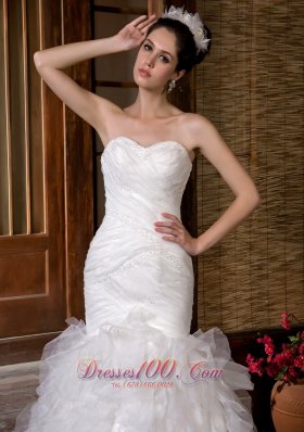 Fashionable Mermaid Sweetheart Wedding Dress Layered