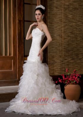 Fashionable Mermaid Sweetheart Wedding Dress Layered