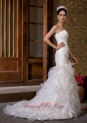 Fashionable Mermaid Sweetheart Wedding Dress Layered