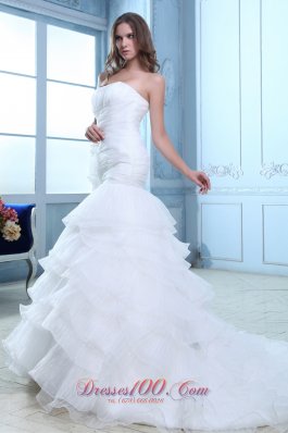 Hand Made Flowers Mermaid Wedding Gown 2012