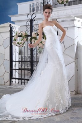 Mermaid Sweetheart Lace Wedding Dress Court Train