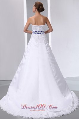 A-line Strapless Appliques Ball Gown Wedding Dress