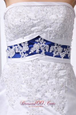 A-line Strapless Appliques Ball Gown Wedding Dress