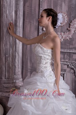 Custom Made Sweetheart A-line Pick-ups Wedding Dress