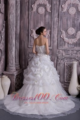 Custom Made Sweetheart A-line Pick-ups Wedding Dress