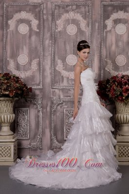 Layered Wedding Dress Strapless Court Train Discount