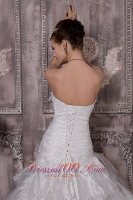 Layered Wedding Dress Strapless Court Train Discount