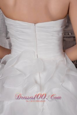 A-line Sweetheart Court Train Summer Wedding Gown