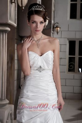 Asymmetrical Princess Sweetheart Wedding Dress Train