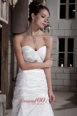 Asymmetrical Princess Sweetheart Wedding Dress Train