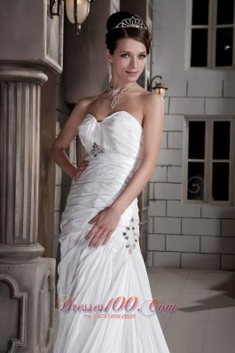 Asymmetrical Princess Sweetheart Wedding Dress Train