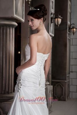 Asymmetrical Princess Sweetheart Wedding Dress Train