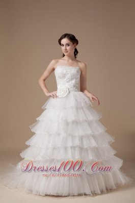 Layered Wedding Gown Beading Decorate Train Online