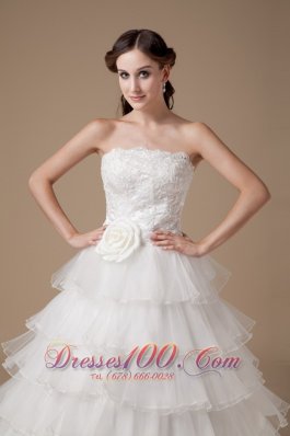 Layered Wedding Gown Beading Decorate Train Online