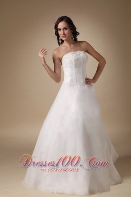 A-line Wedding Dress Satin and Organza 2015