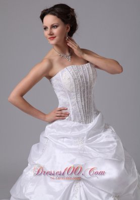 Pick-ups and Appliques Wedding Dress with Chapel Train