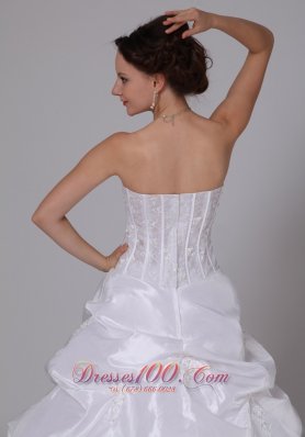 Pick-ups and Appliques Wedding Dress with Chapel Train