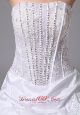 Pick-ups and Appliques Wedding Dress with Chapel Train