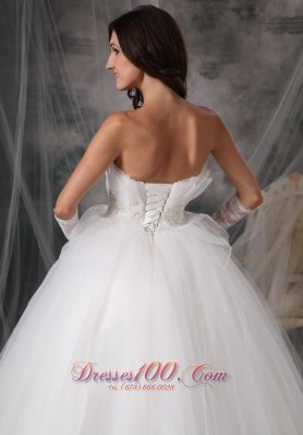 Looking Strapless Wedding Gown Puffy Skirt