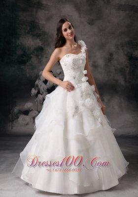 Hand Made Flower Ball Gown Wedding Gown Layer