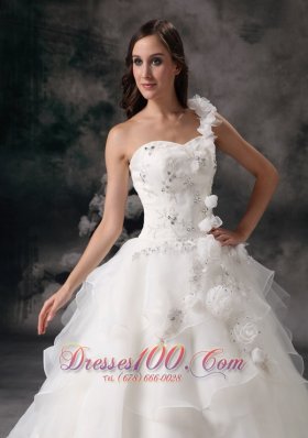 Hand Made Flower Ball Gown Wedding Gown Layer