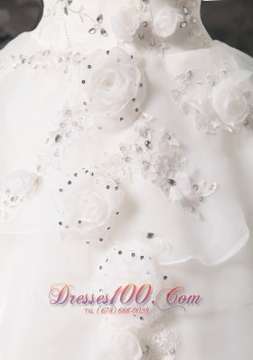 Hand Made Flower Ball Gown Wedding Gown Layer