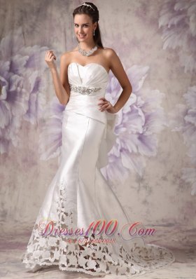 HSweetheart Print Flower Beading Wedding Gown