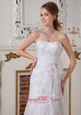 Lace Summer Wedding Dress Brush Train 2014