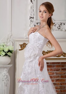 Lace Summer Wedding Dress Brush Train 2014