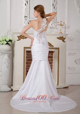 Detachable Mermaid One Shoulder Ruch Wedding Dress