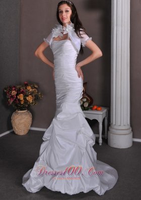 Mermaid Pick-ups Wedding Dress Ruched For Cheap