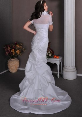 Mermaid Pick-ups Wedding Dress Ruched For Cheap