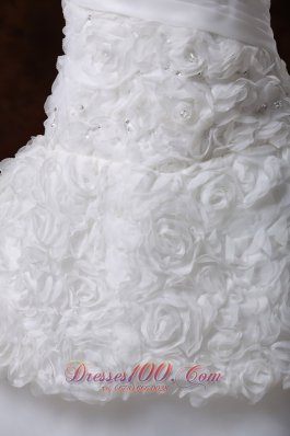 Rolling Flowers Luxurious Strapless A-Line Wedding Gown