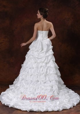 Tiered Skirt White Princess Wedding Dress Organza