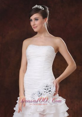 Bodice High Slit Sexy Wedding Gown Trumpet Layered