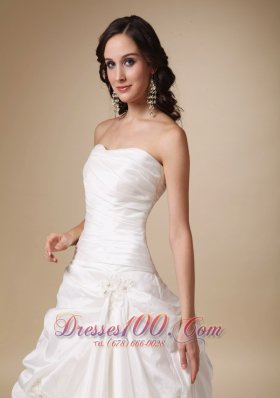 A-line Wedding Dress Dropped Waist Lace Chapel Train