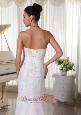 Sheath Wedding Gowns With Beading and Lace Court Train