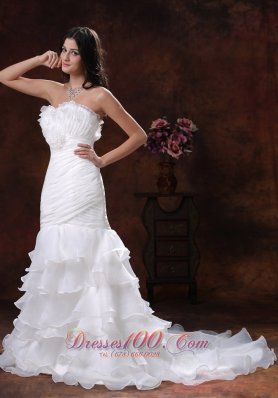 Floral Sweetheart Wedding Gown with Mermaid Ruffles