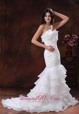 Floral Sweetheart Wedding Gown with Mermaid Ruffles