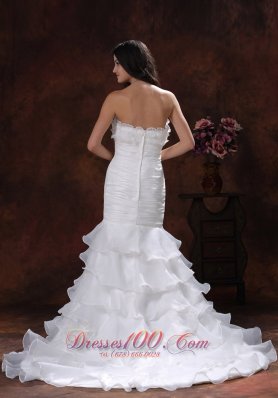 Floral Sweetheart Wedding Gown with Mermaid Ruffles