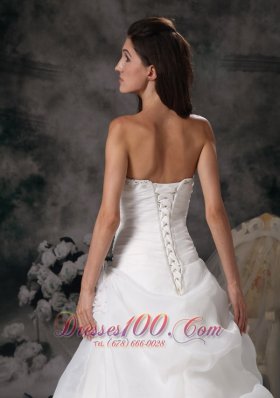 Princess Court Train Wedding Dress with Organza Pick-ups