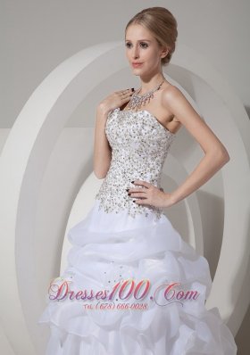 Heavy Beaded Ruffles Bridal Dresses Court Train