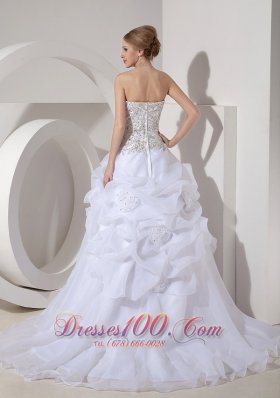 Heavy Beaded Ruffles Bridal Dresses Court Train