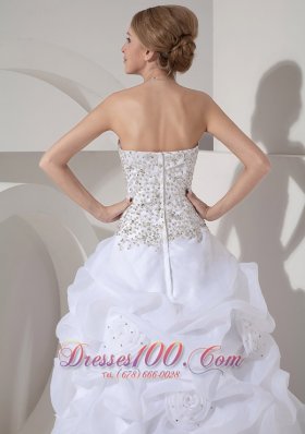 Heavy Beaded Ruffles Bridal Dresses Court Train