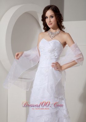 Unique Column Wedding Dress Sweetheart Layer Appliques