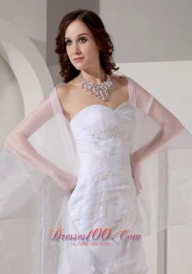 Unique Column Wedding Dress Sweetheart Layer Appliques